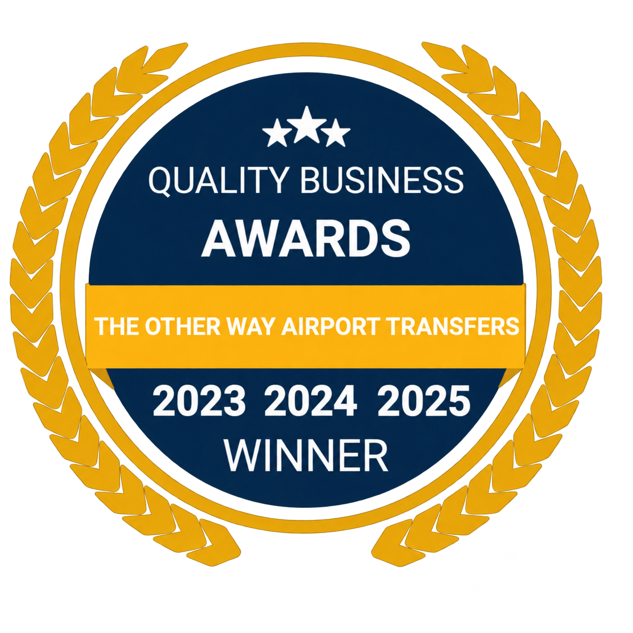 Quality Business Awards — The Other Way Airport Transfers — 2023, 2024 and 2025 Winner
